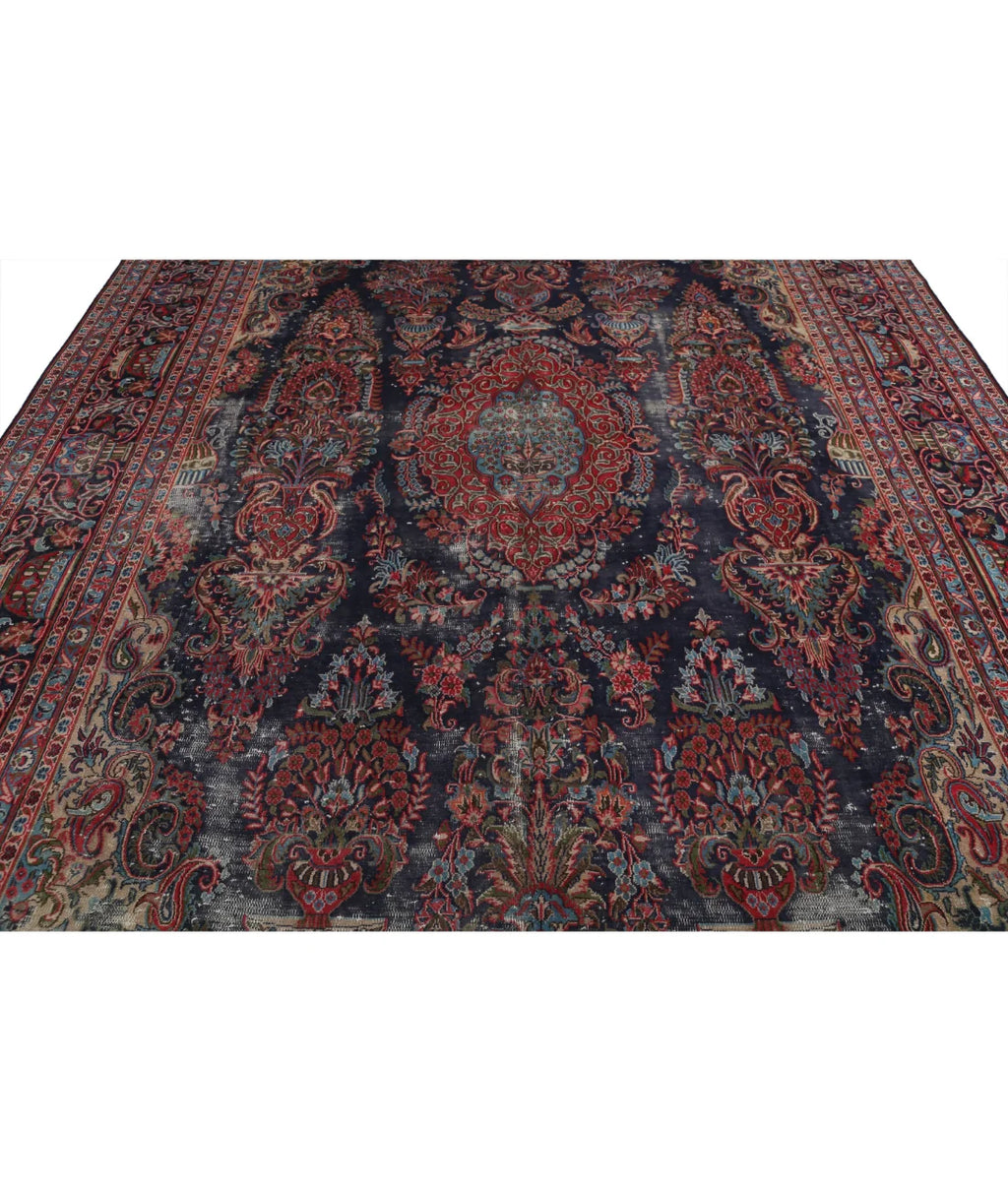 Antique Sarouk Royal Medallion Wool Rug
