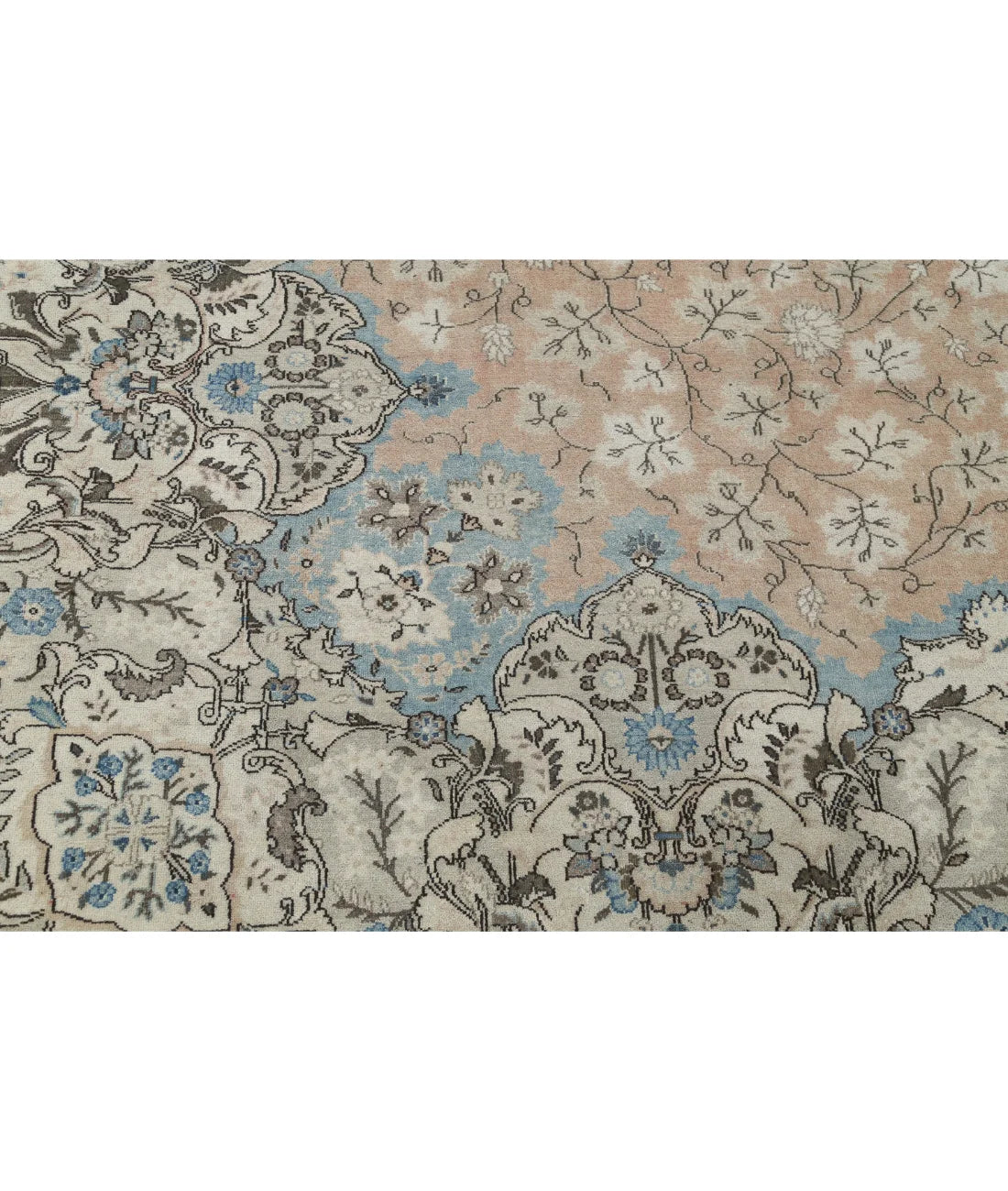 Hand-Knotted Baroque Spandrel Wool Rug