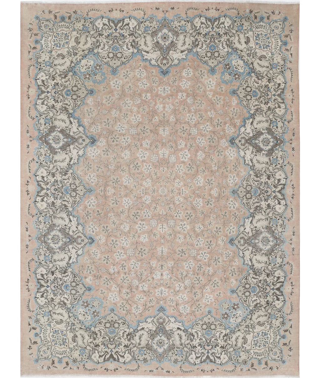 Hand-Knotted Baroque Spandrel Wool Rug