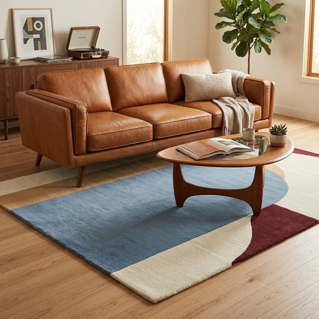 Modern Multicolor Abstract Arch Geometric Rug