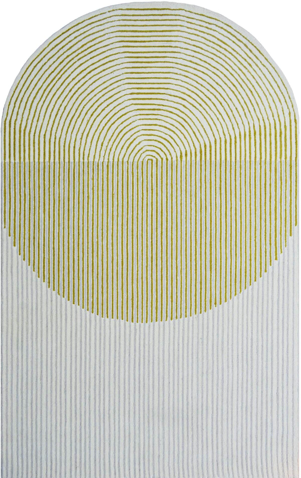 Ivory Mustard Spiral Round Hand Tufted Wool Carpet