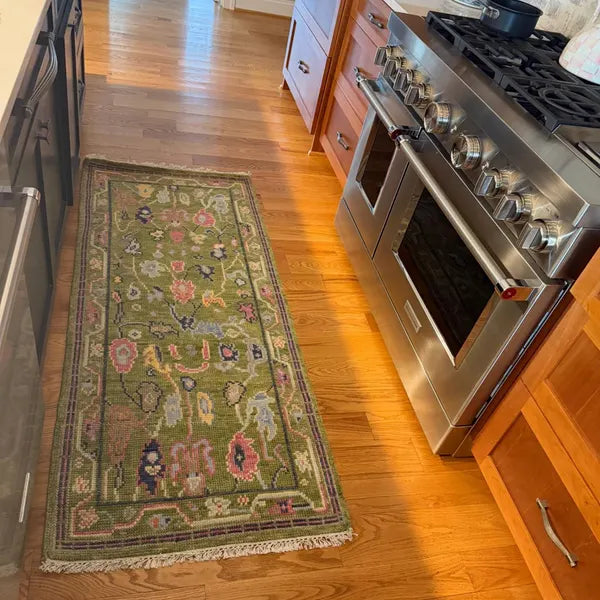 Hand Knotted Oushak Rug for Living Room, Dining Room, Office, Bedroom, Hand Knotted Wool Rug