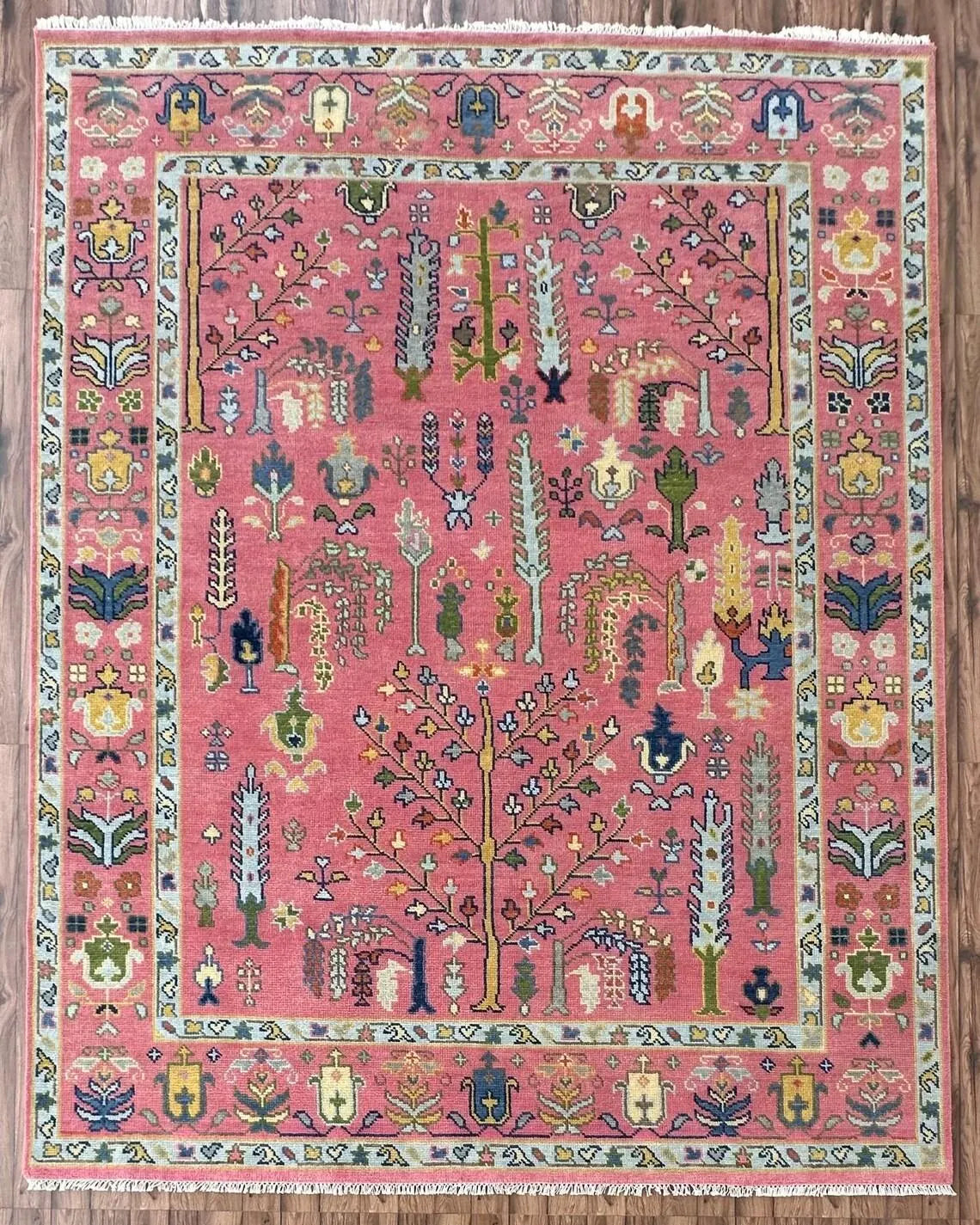 Hand Knotted Oushak Rug for Living Room, Dining Room, Office, Bedroom, Hand Knotted Wool Rug