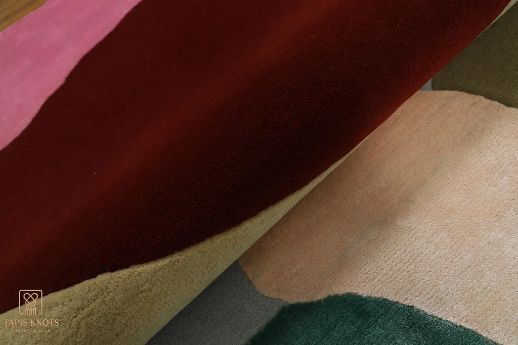 Palais Abstract Organic Color-Block Hand-Tufted Viscose Designer Area Rug