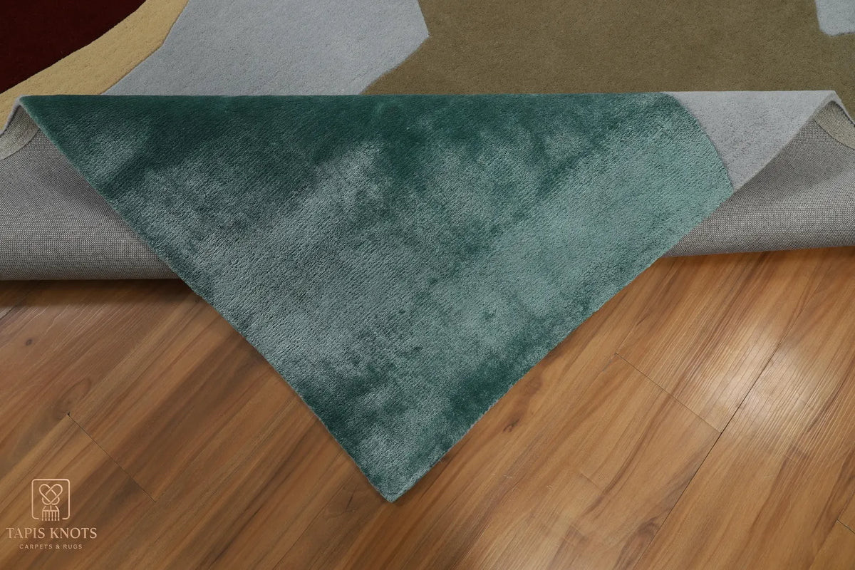 Palais Abstract Organic Color-Block Hand-Tufted Viscose Designer Area Rug