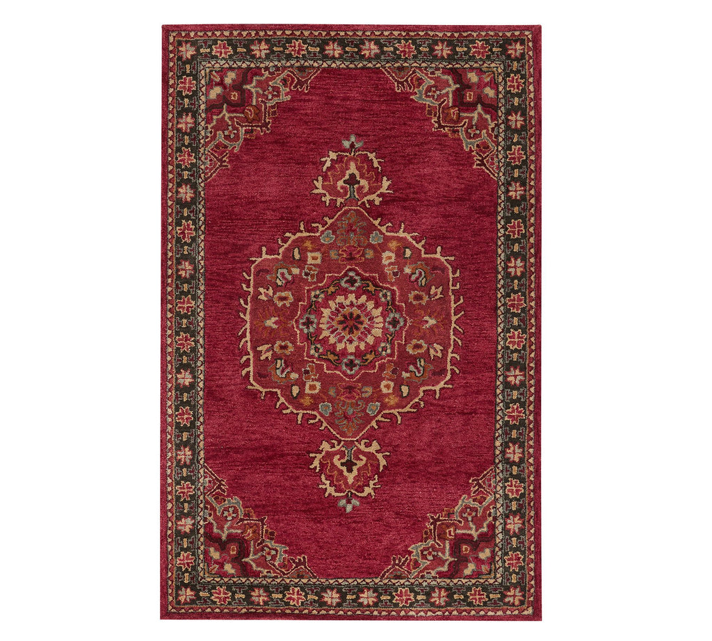 Traditional Maroon Wool Area Rug