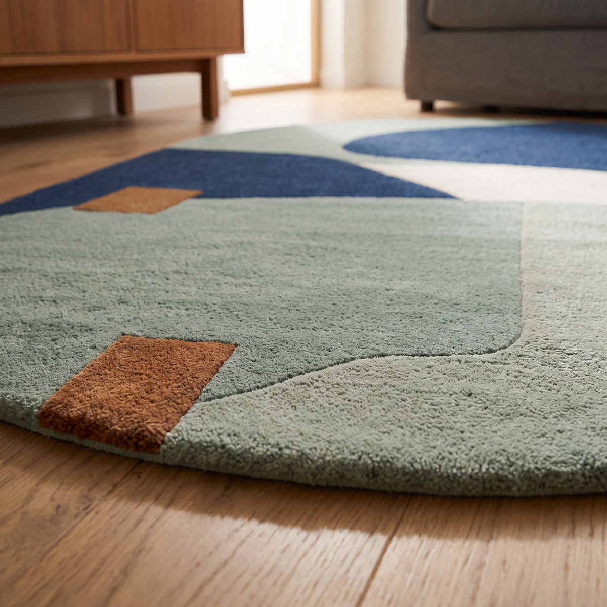 Modern Organic Abstract Irregular Shape Rug