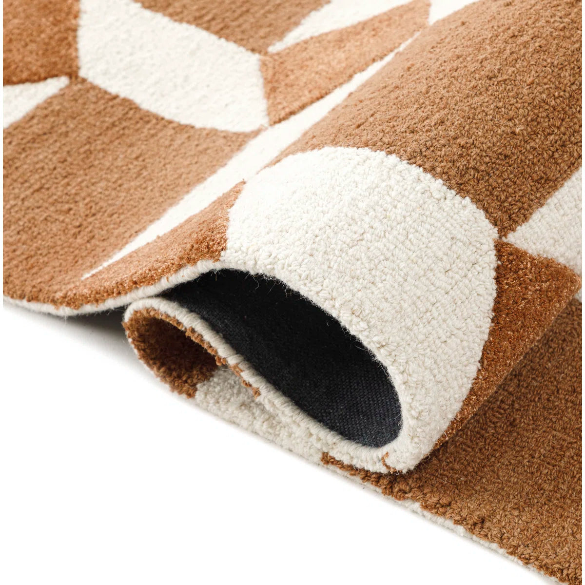 Caramel Cube Wool Rug