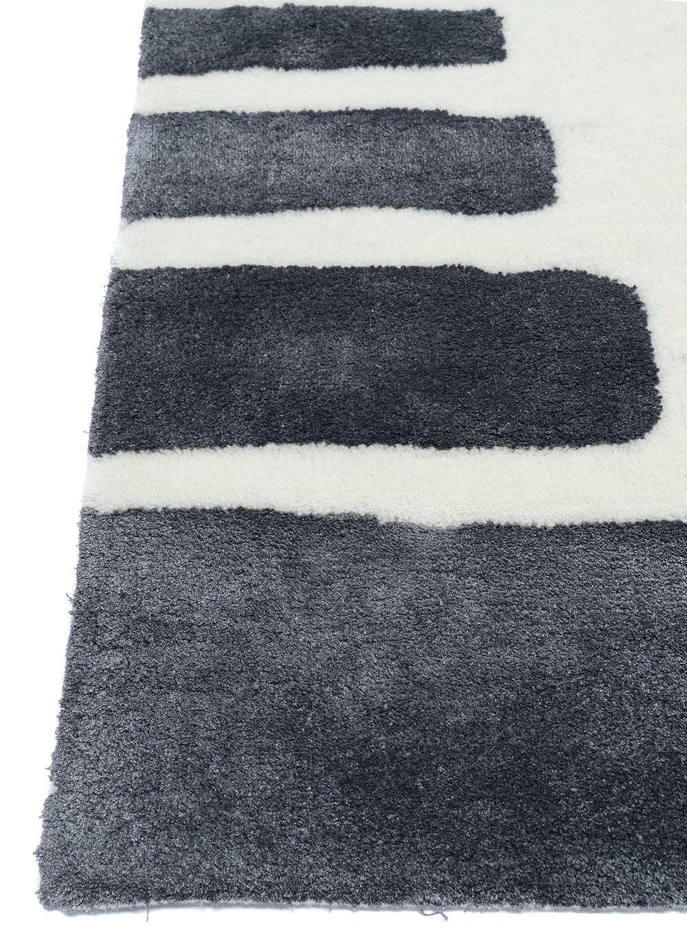 Kora Framed Brushstroke Silhouette Pure Viscose Area Rug