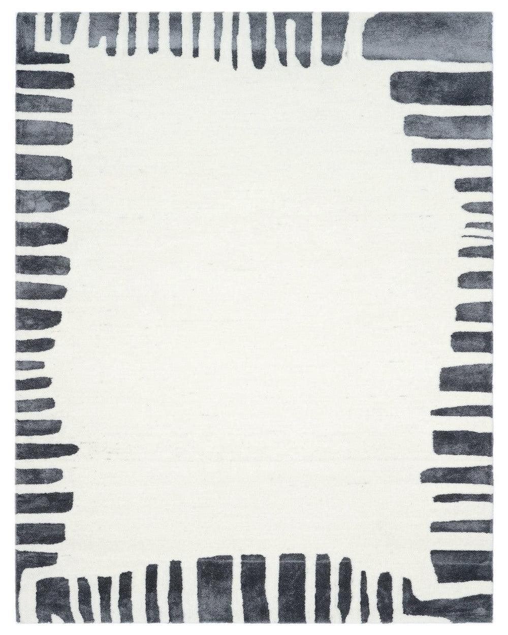 Kora Framed Brushstroke Silhouette Pure Viscose Area Rug