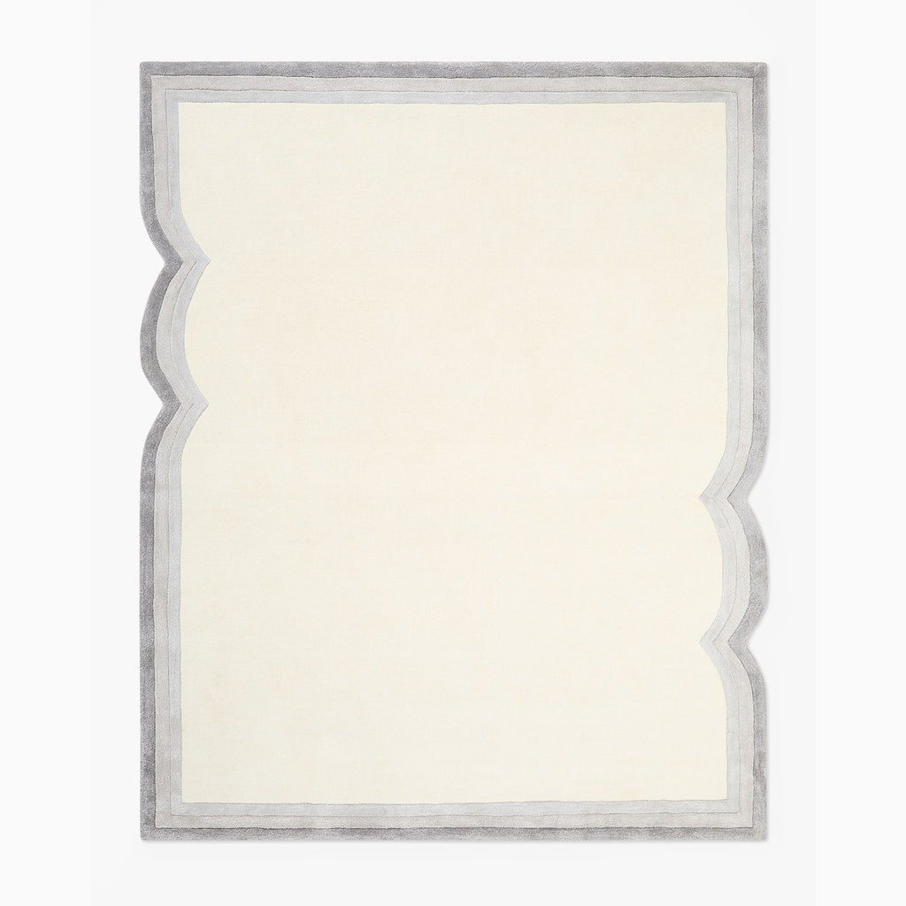 Luna Scallop Border Wool Rug