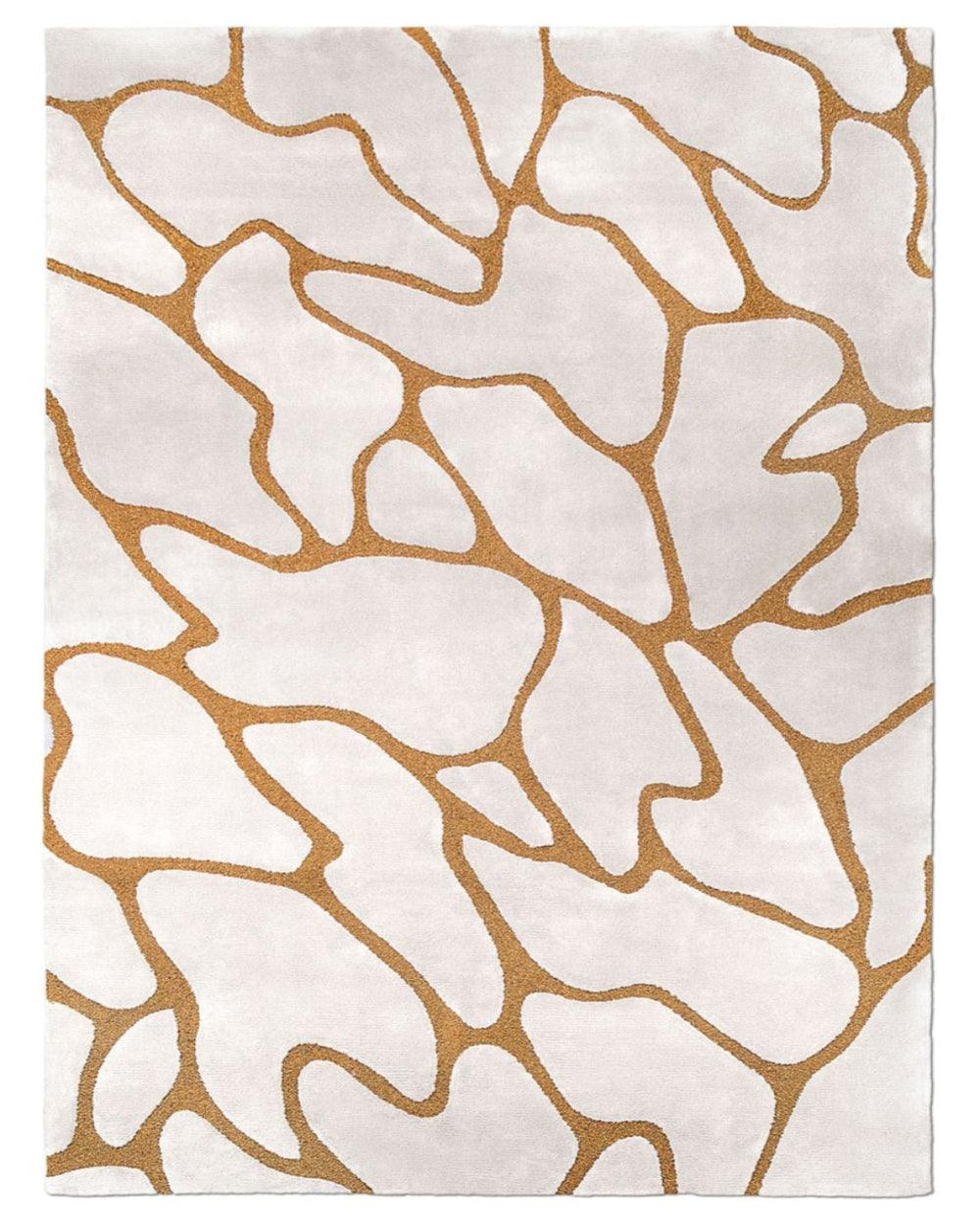 Kintsugi Flow Abstract Organic Cellular Motif Designer Area Rug