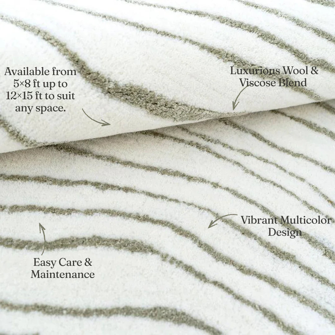 Satori Topographic Wave Handcrafted Viscose Rug