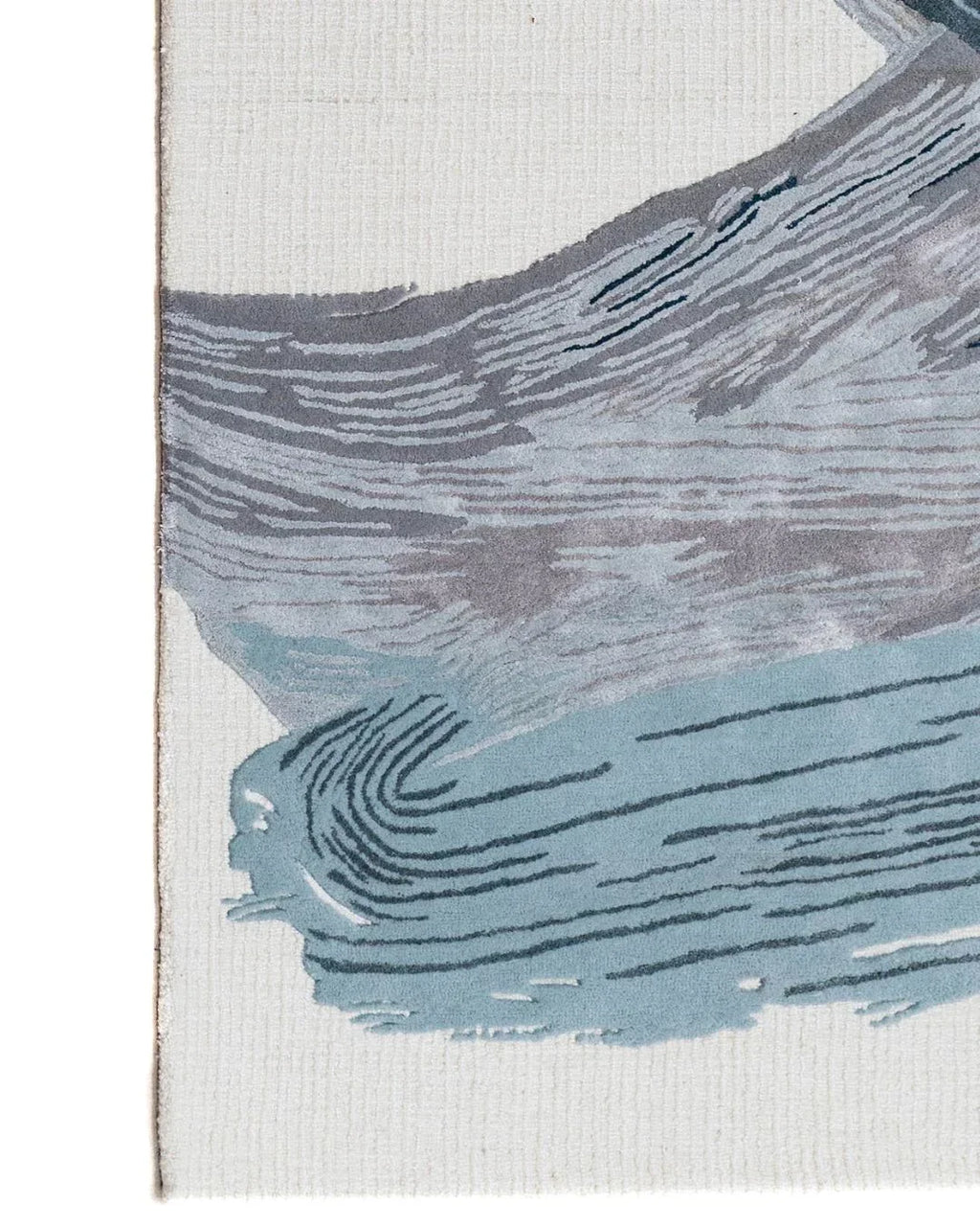 Aegean Flow Contemporary Silky Viscose Abstract Wave Rug