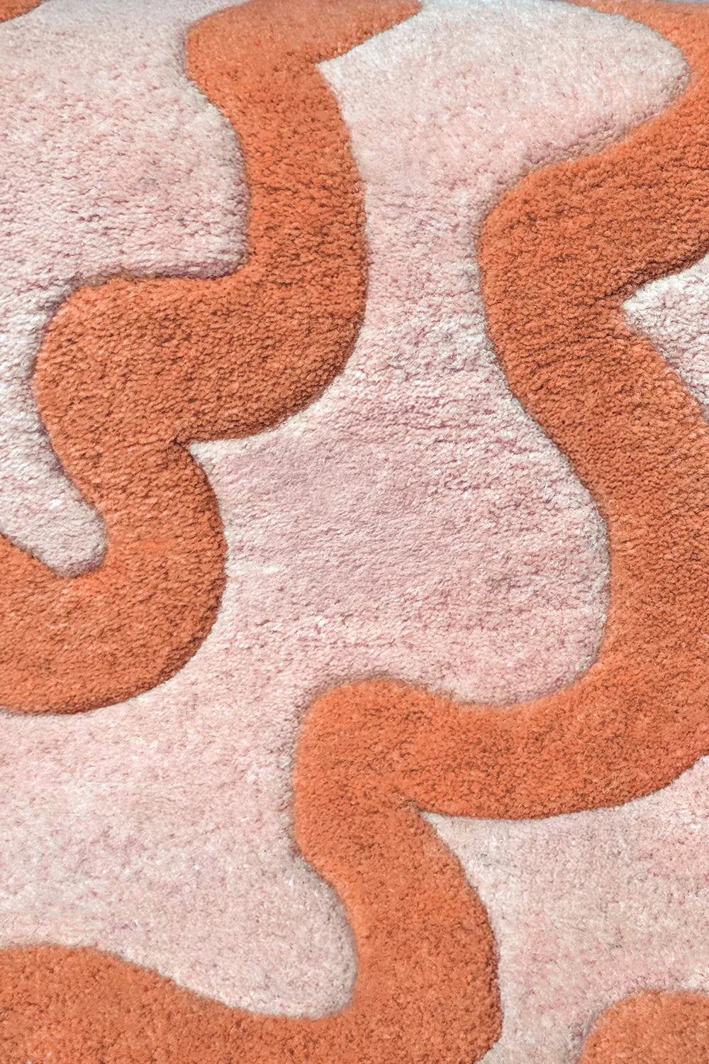 Contemporary Orange Scalloped Rug
