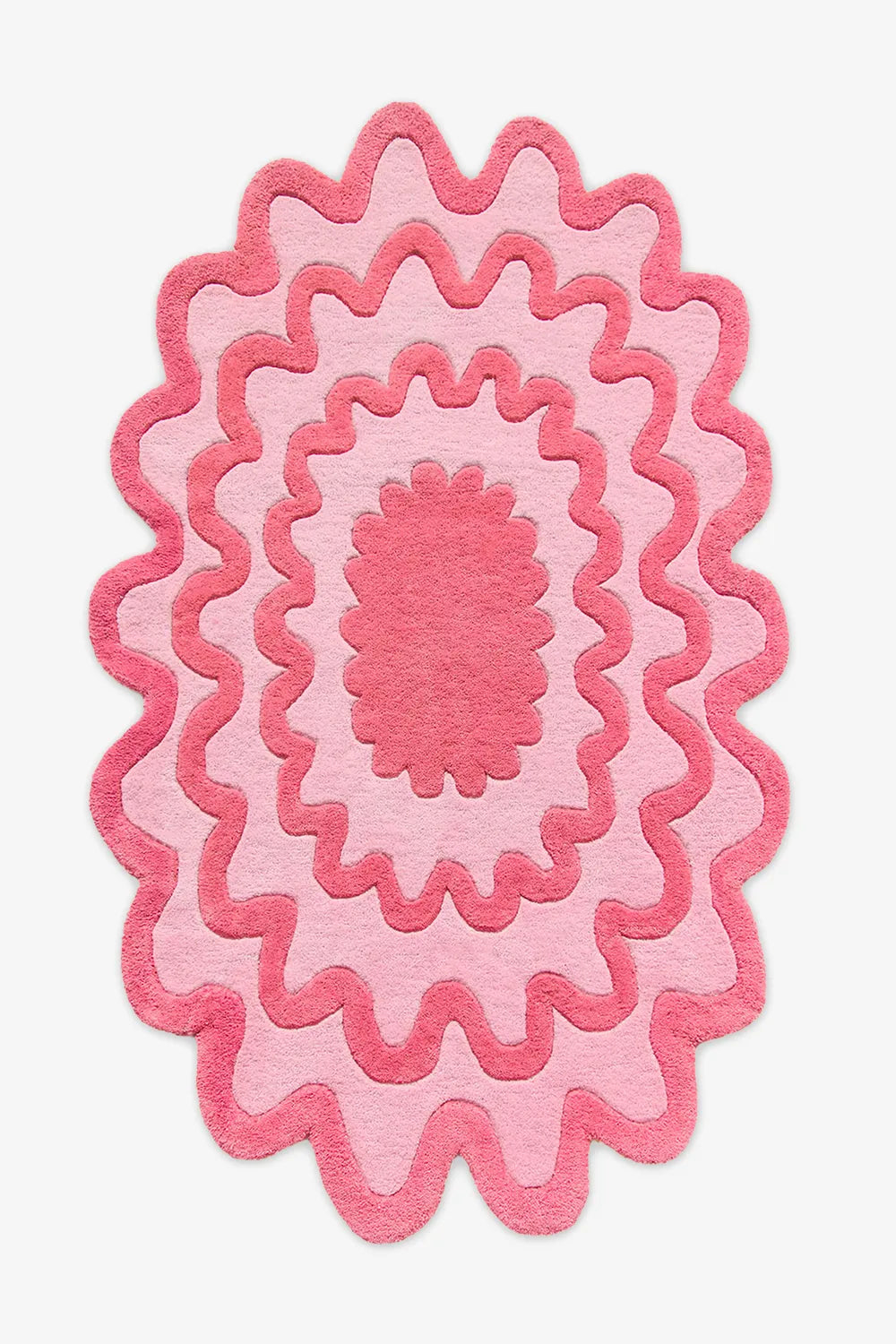 . Artistic Scalloped Pink Area Rug