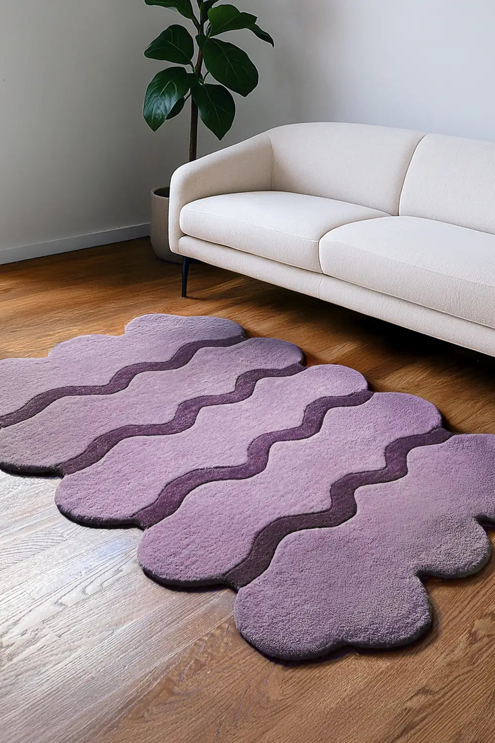 Sculptural Purple Wool Rug
