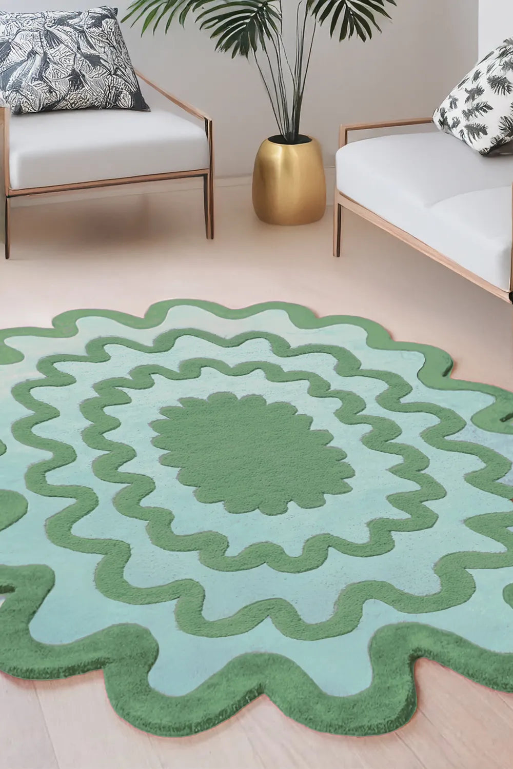 Modern Funky Scalloped Rug