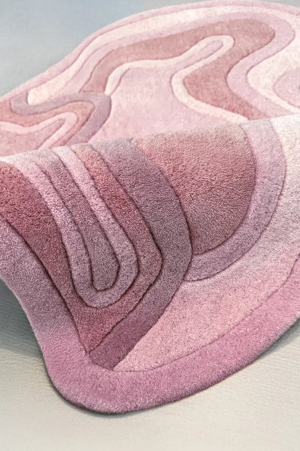 Contemporary Sculpted Pink Area Rug