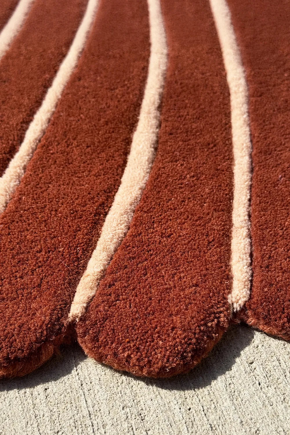 Botanical Leaf Shaped Wool Rug