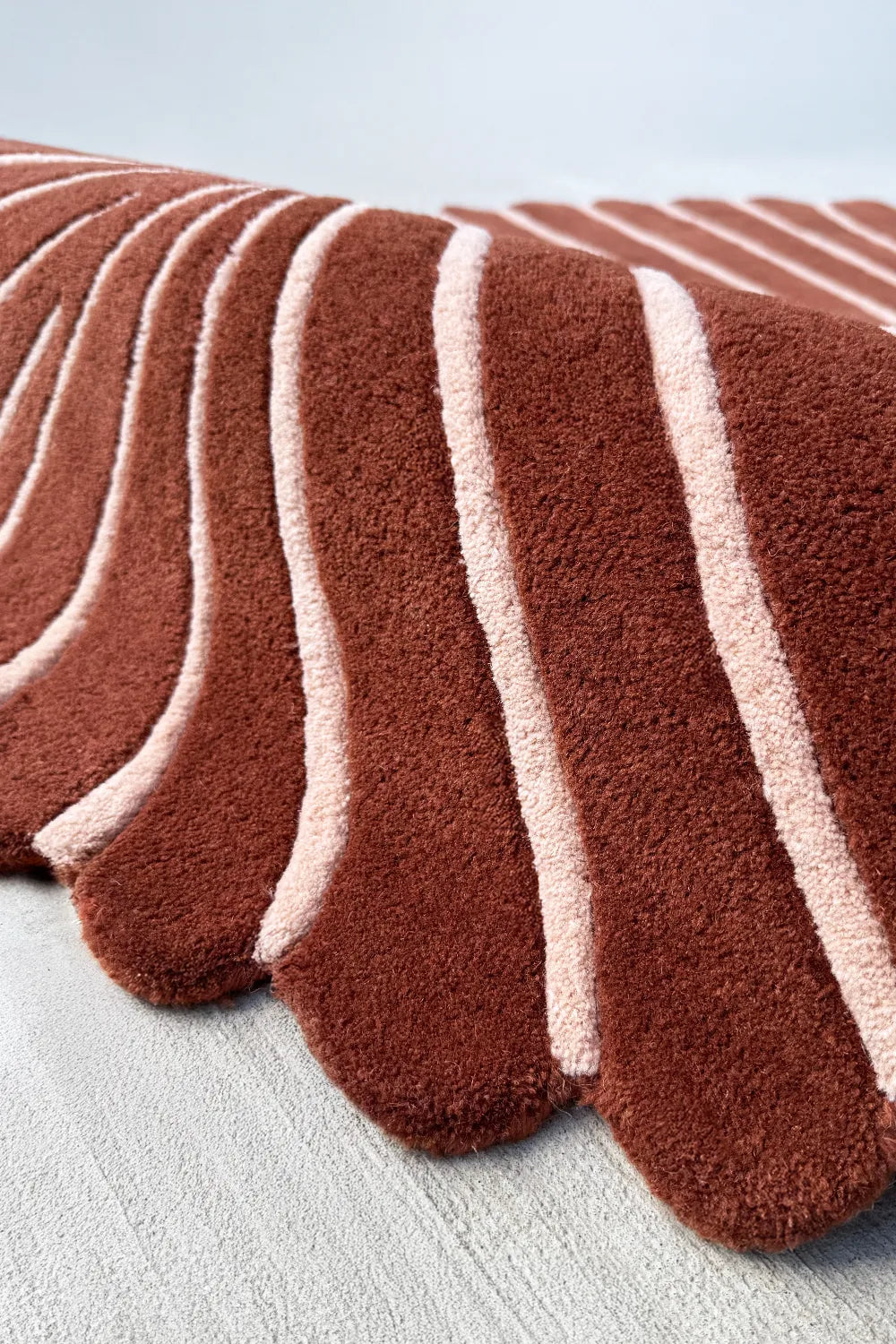 Botanical Leaf Shaped Wool Rug