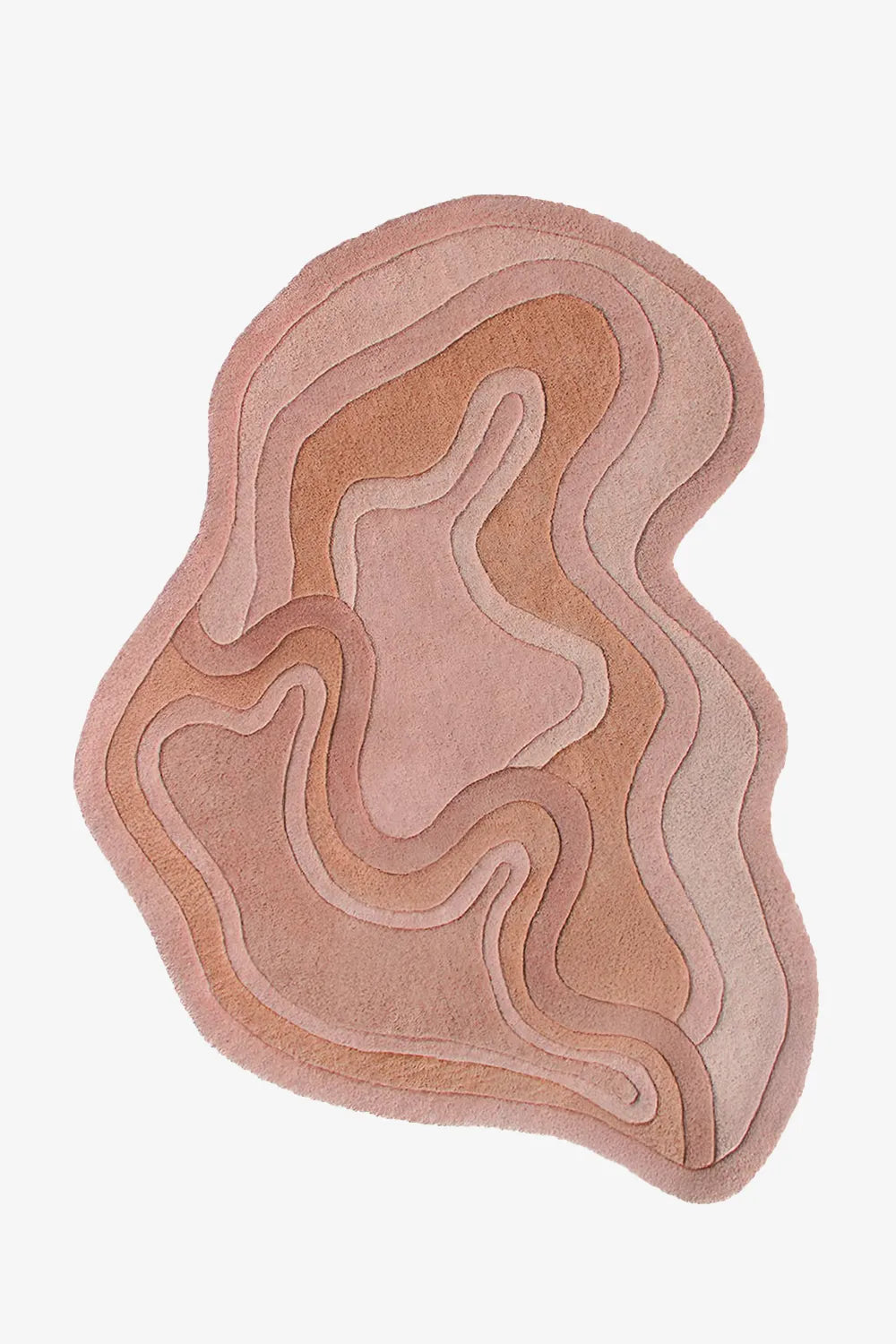 Abstract Topographic Blush Wool Rug