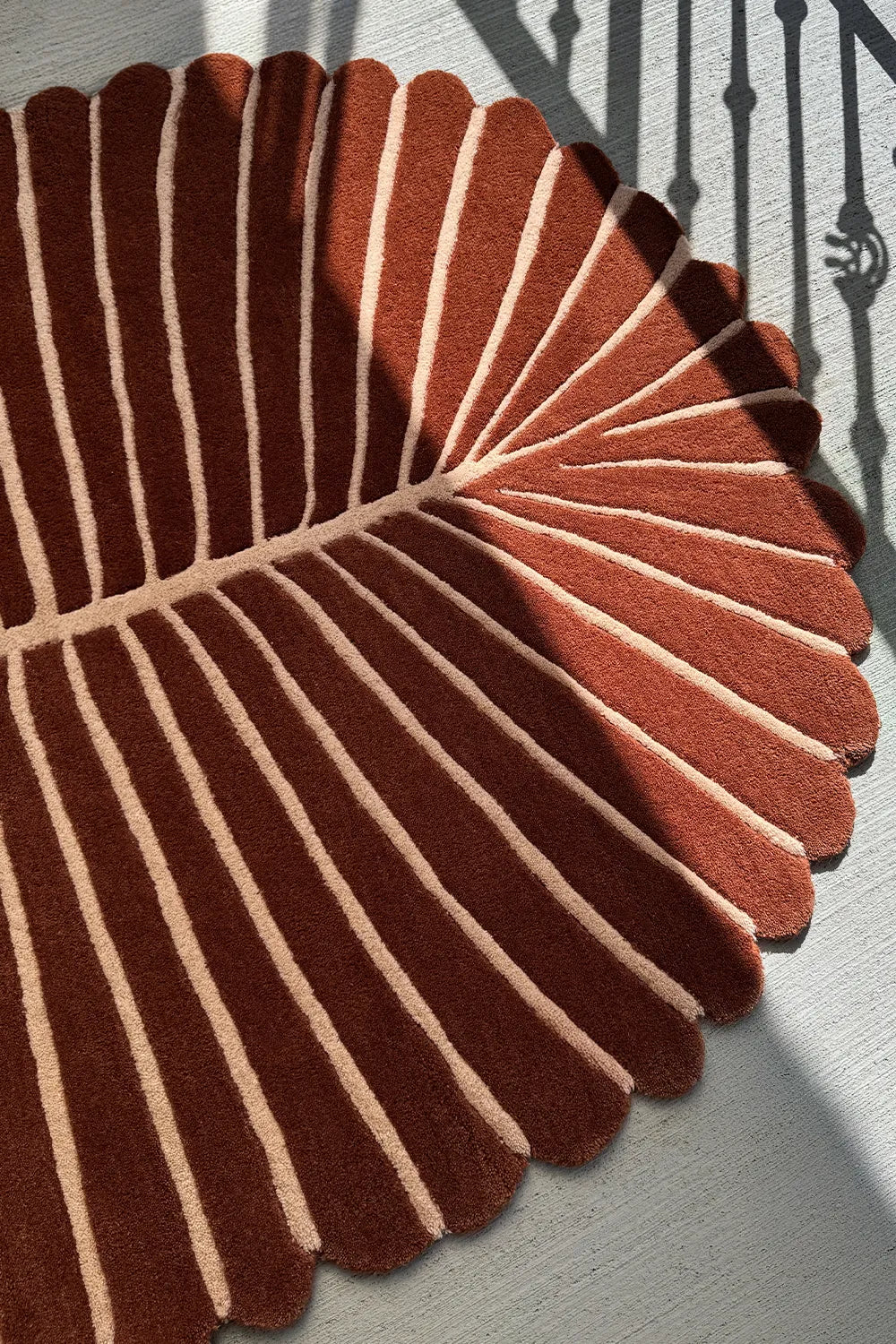 Botanical Leaf Shaped Wool Rug