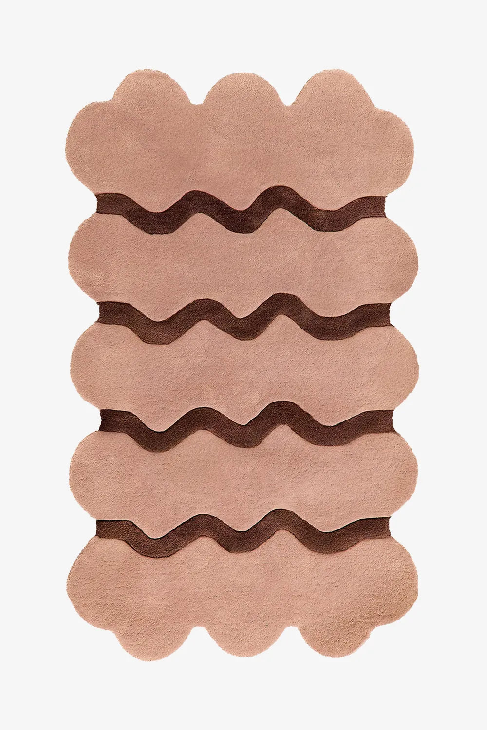 Contemporary Wave Pattern Tan & Brown Rug