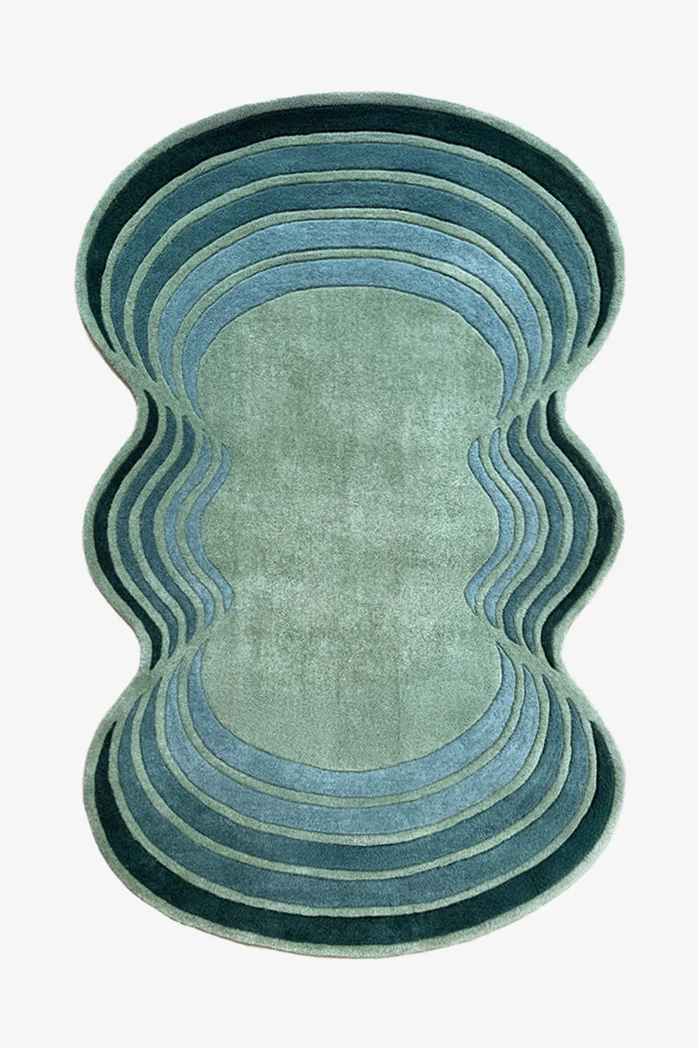 Sage Green Topographic Wave Design Area Carpet
