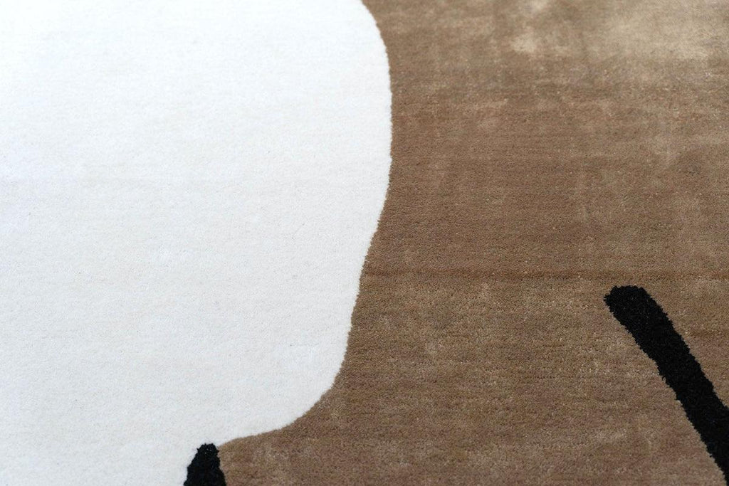 Dune Minimalist Sand Taupe & Ivory Biophilic Living Room Rug