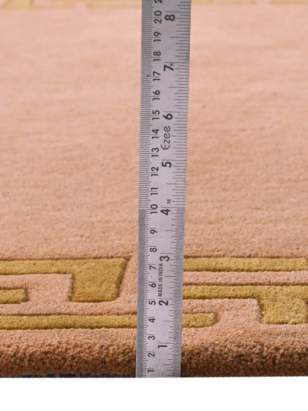 Blush Pink Lattice Border Wool Rug