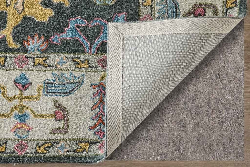 Charcoal Artistic Floral Rug