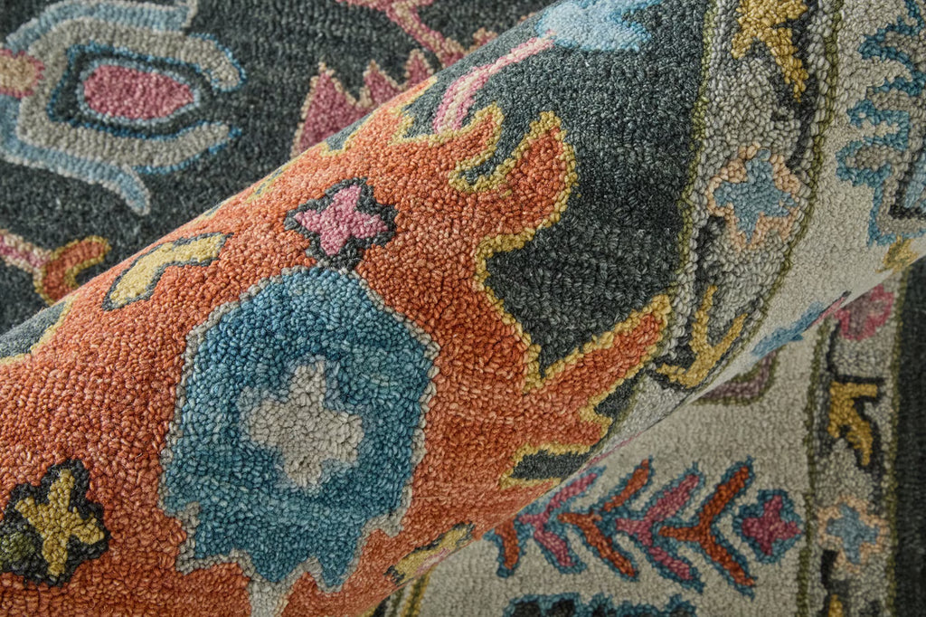 Charcoal Artistic Floral Rug