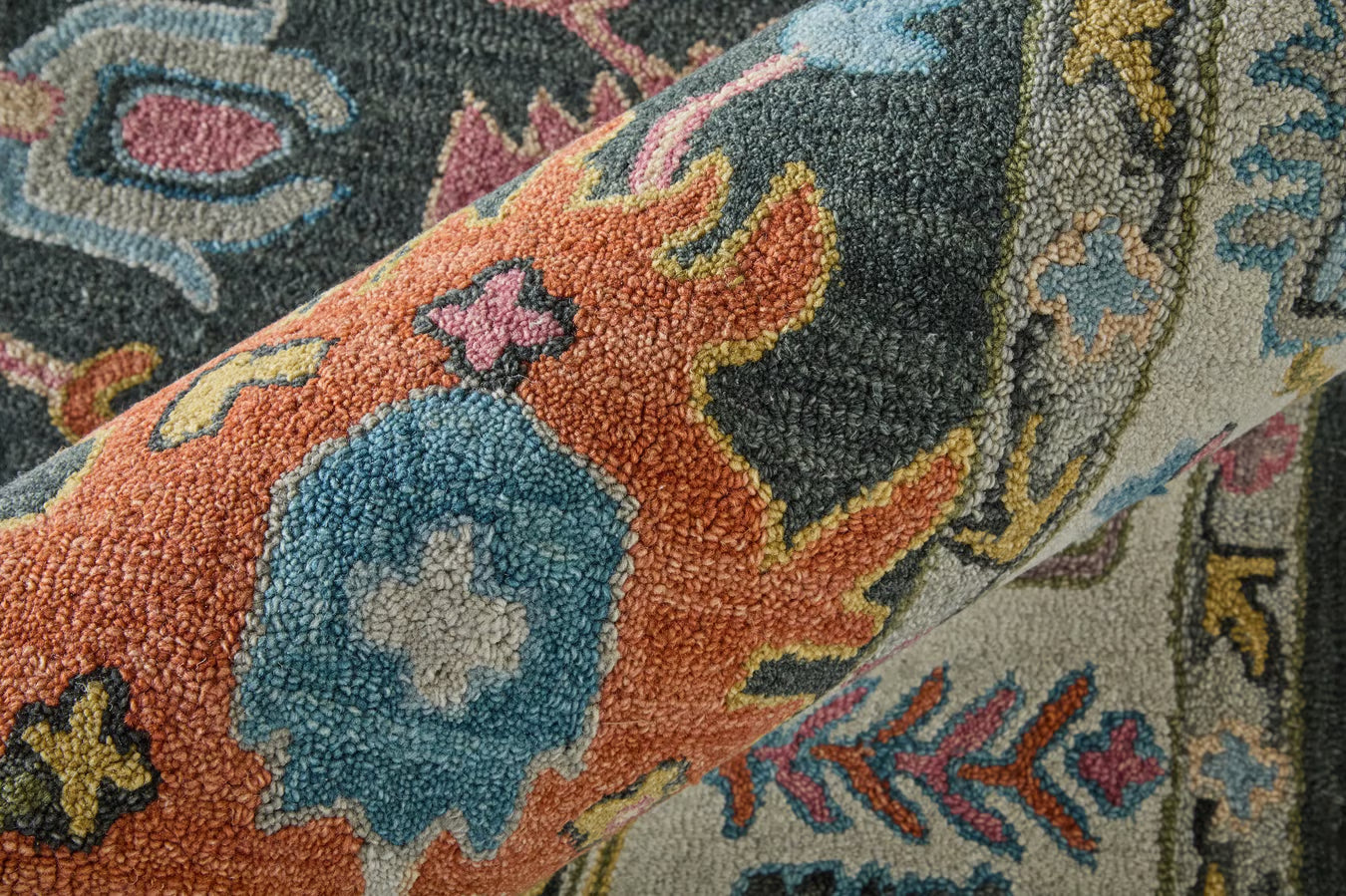 Charcoal Artistic Floral Rug