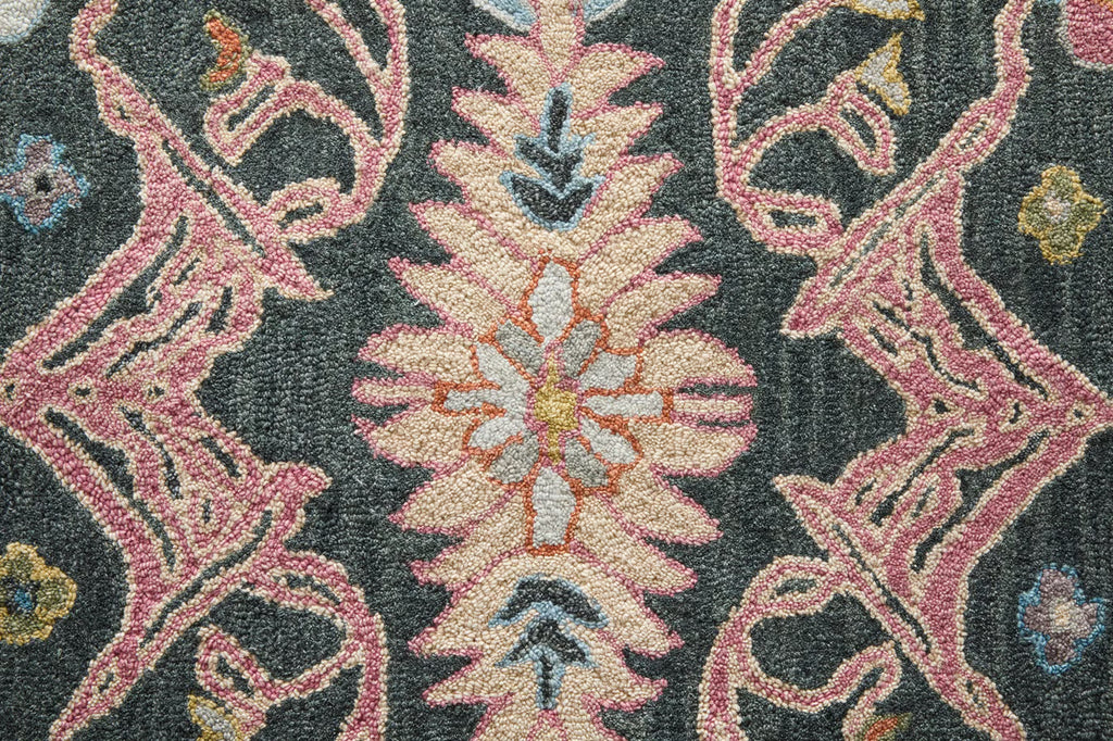 Charcoal Artistic Floral Rug