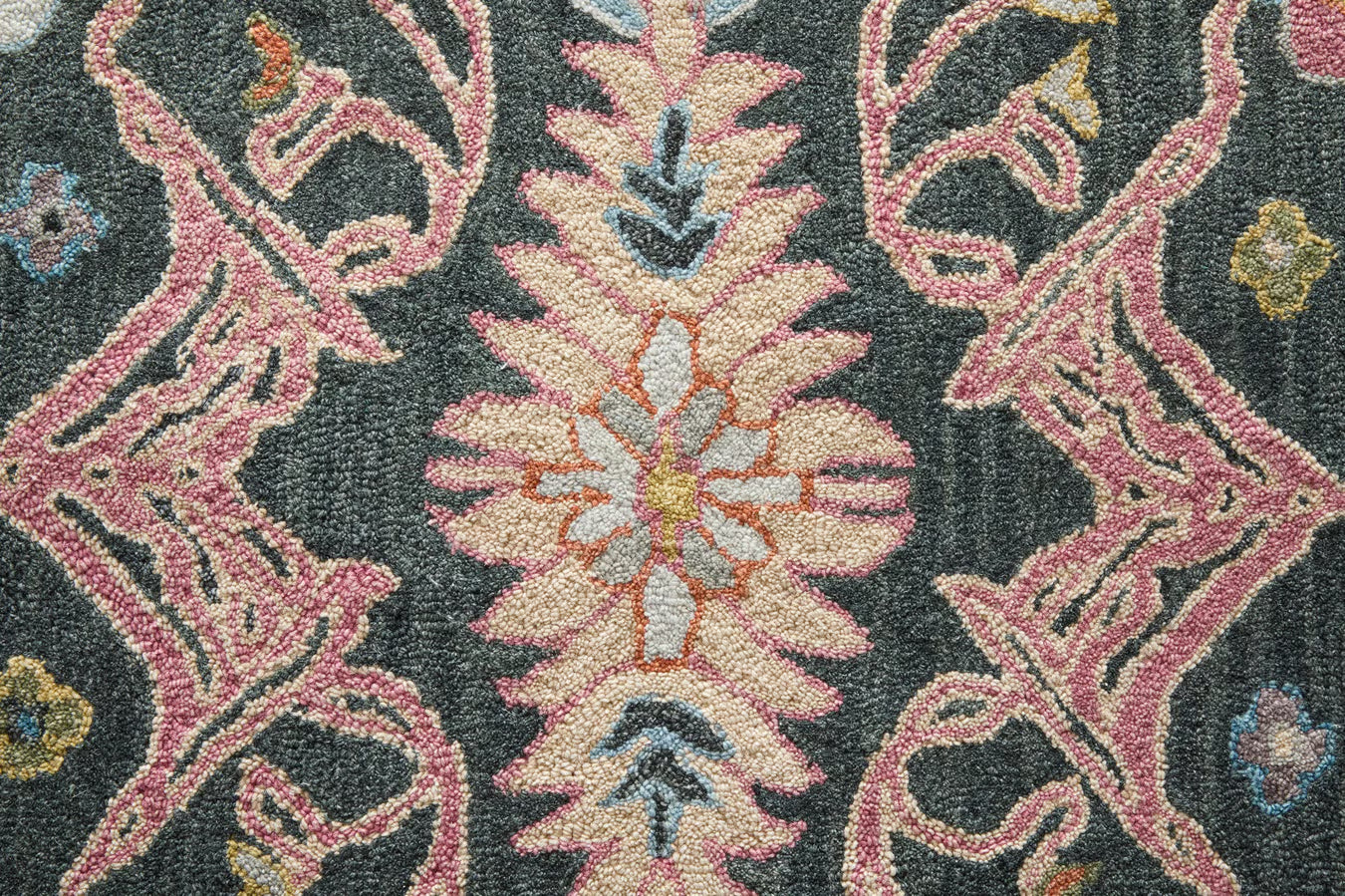 Charcoal Artistic Floral Rug