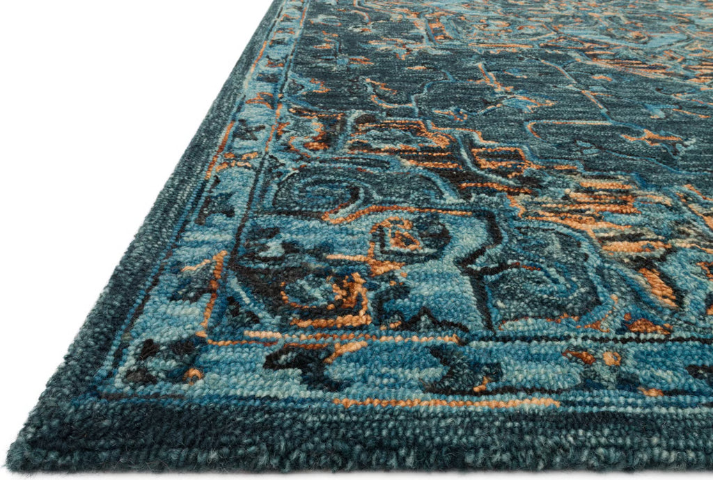 Teal Distressed Medallion Rug