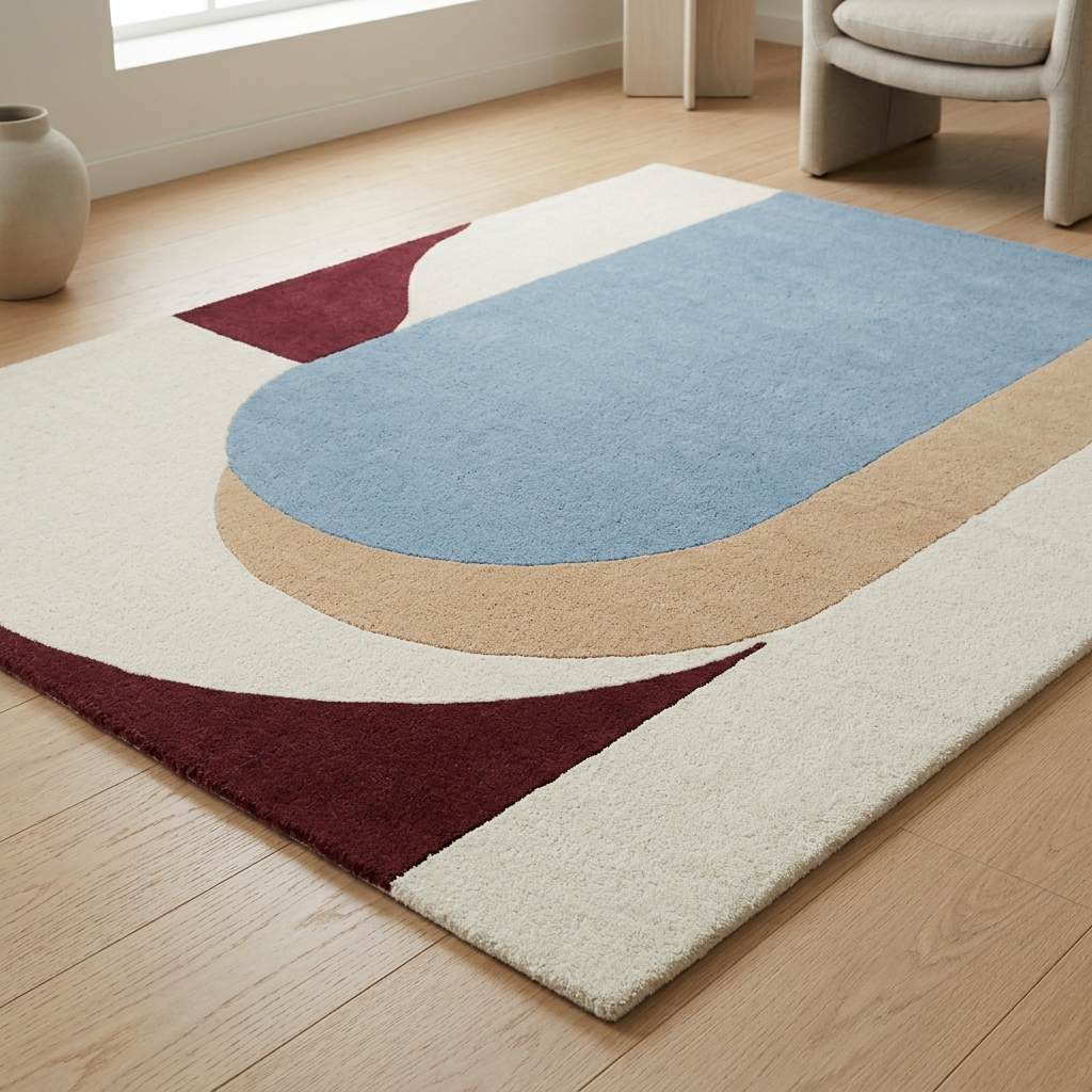Modern Multicolor Abstract Arch Geometric Rug