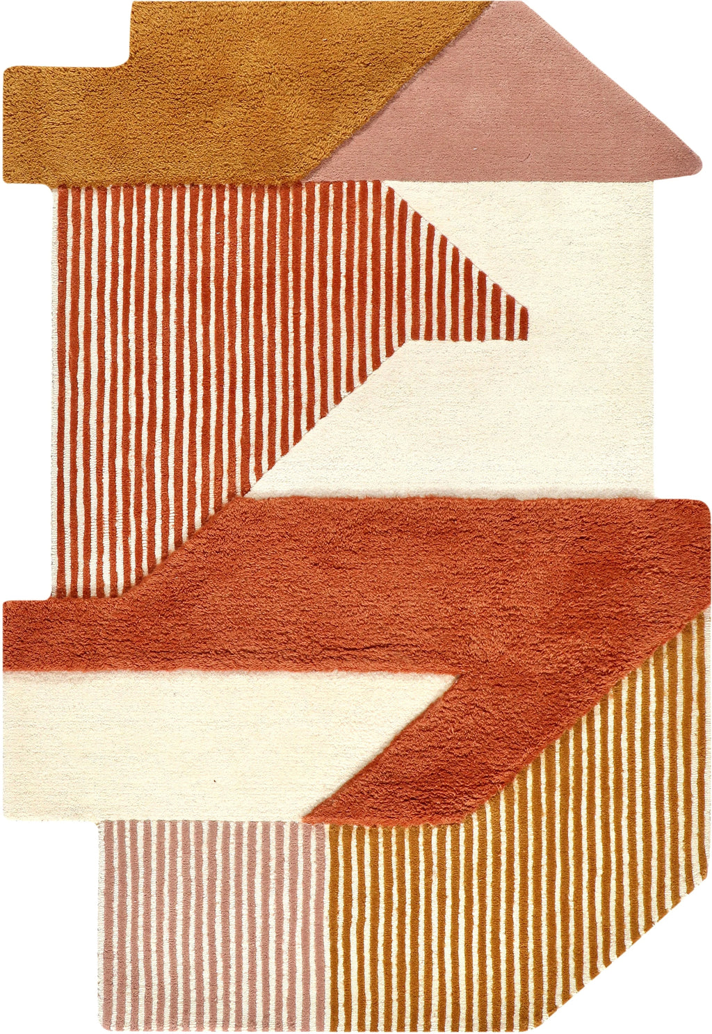 Rust Curated Linear Form Rug
