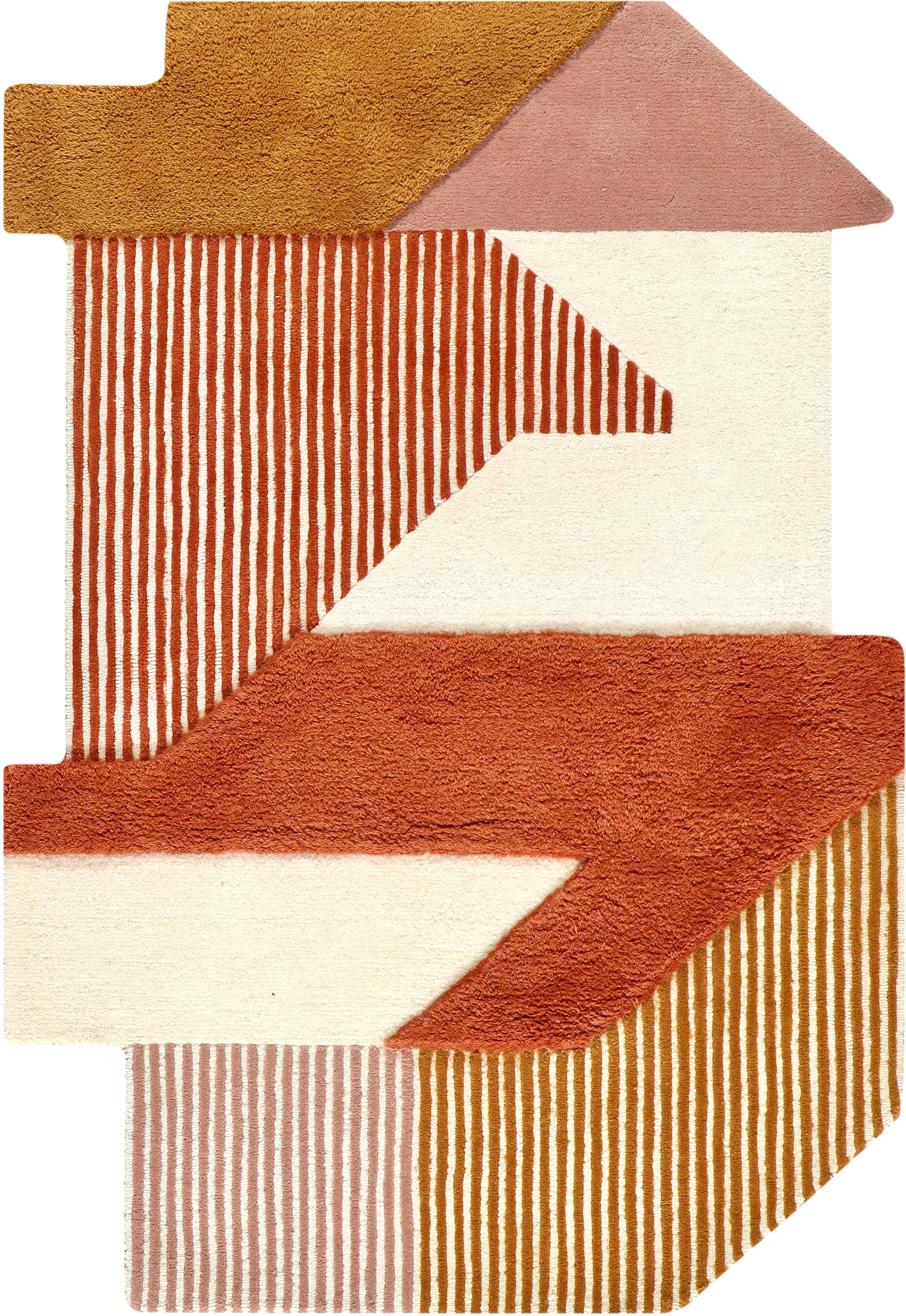 Rust Curated Linear Form Rug