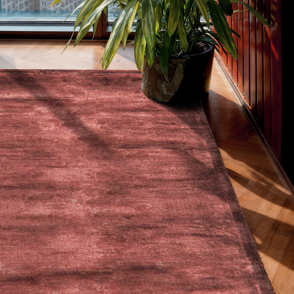 Dusty Wine Viscose Silk Area Rug