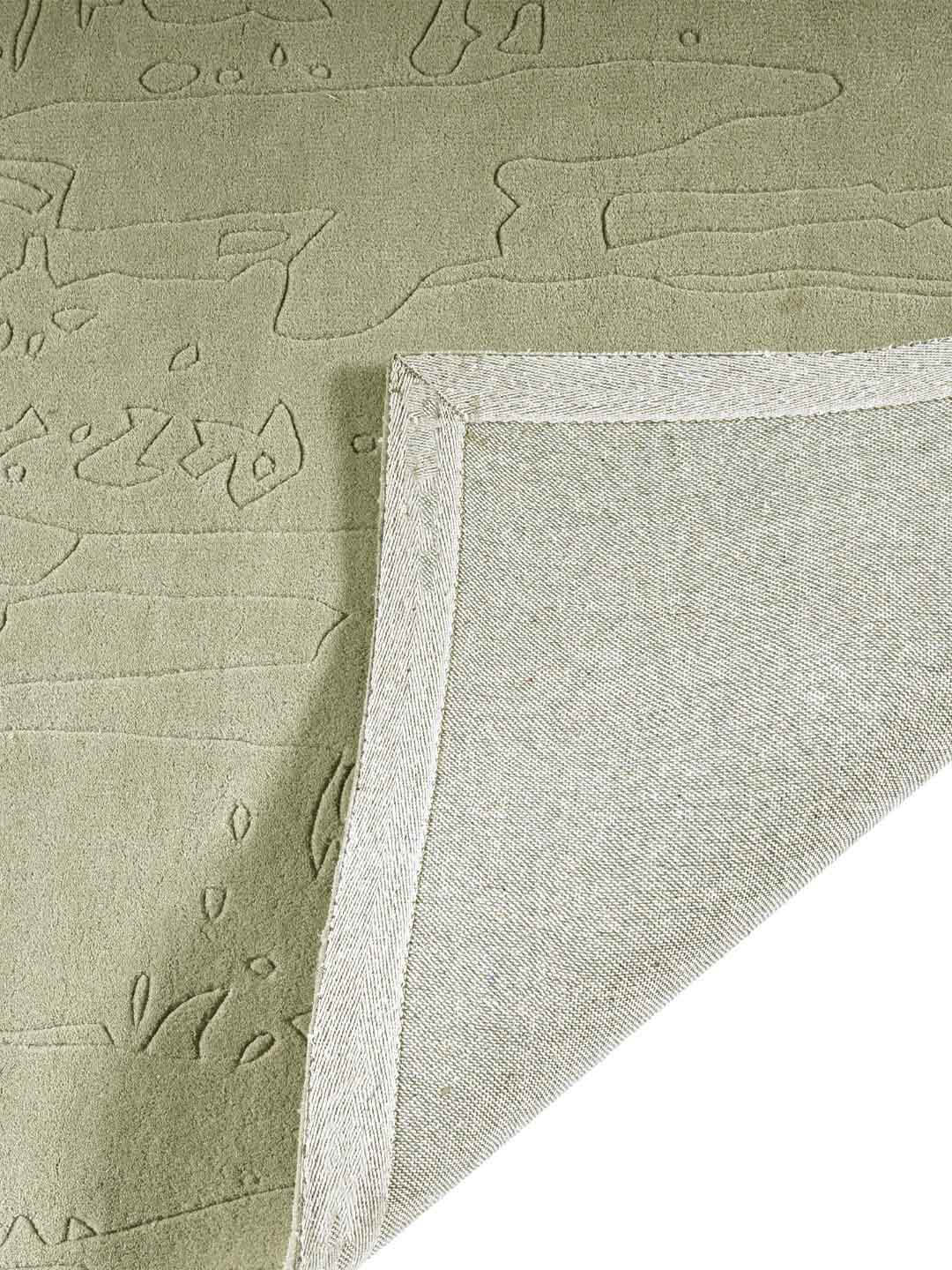 Luxury Sage Abstract Handcrafted Wool Rug