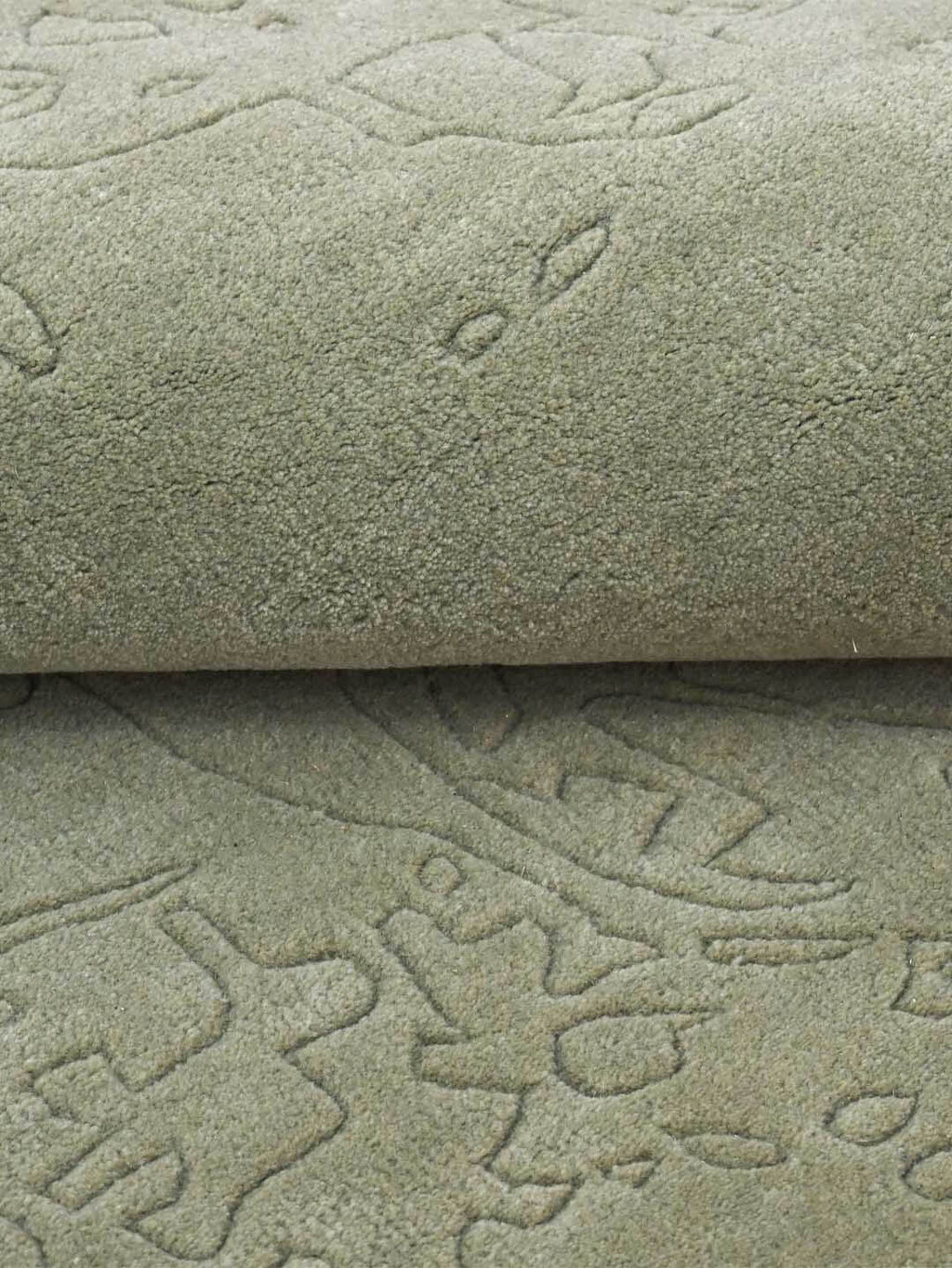 Luxury Sage Abstract Handcrafted Wool Rug