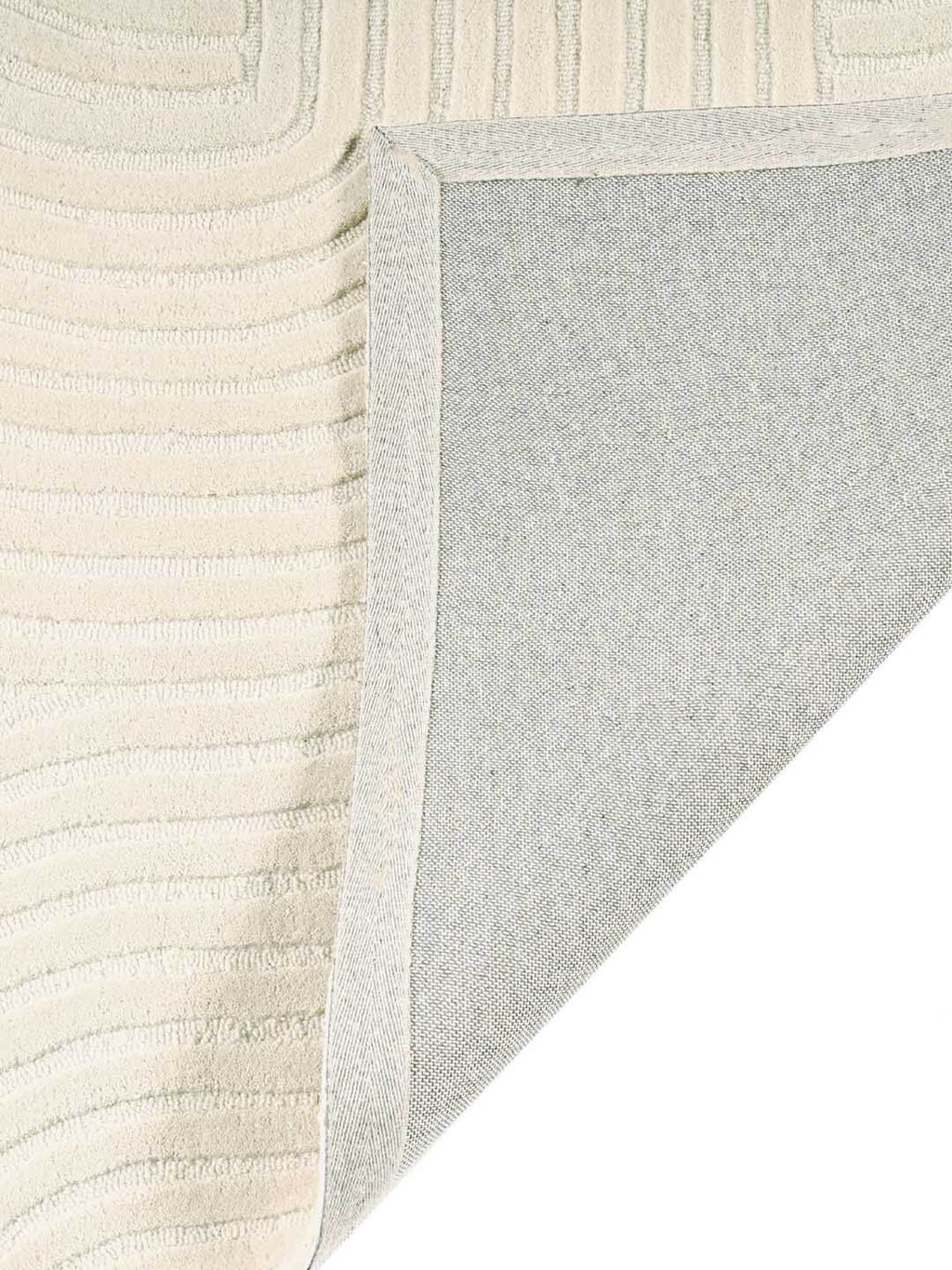 Ivory Geometric Textured Hand Tufted Rug