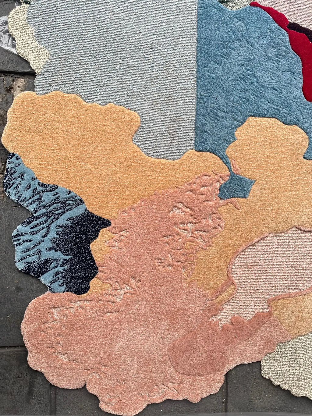 Irregular Painterly Composition Vibrant Rug