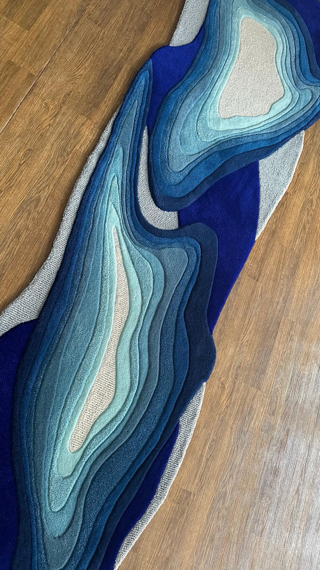 Ocean Contour Layered Abstract Designer Carpet