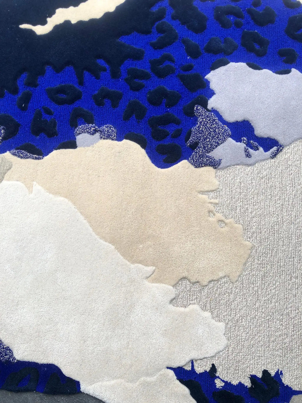Midnight Blue Abstract Organic Designer Carpet