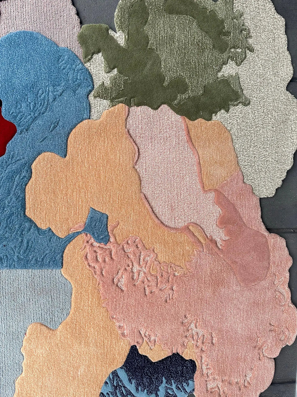 Irregular Painterly Composition Vibrant Rug