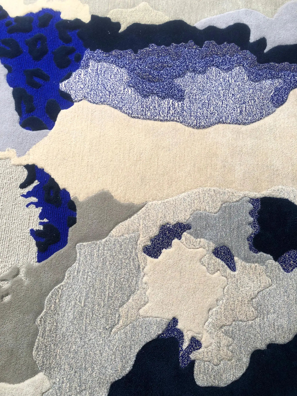 Midnight Blue Abstract Organic Designer Carpet