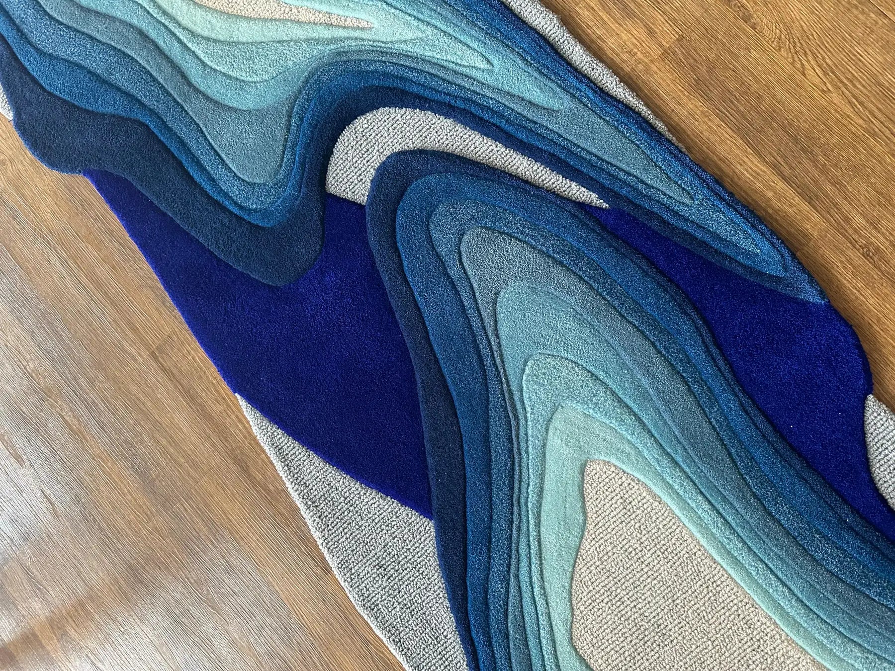 Ocean Contour Layered Abstract Designer Carpet